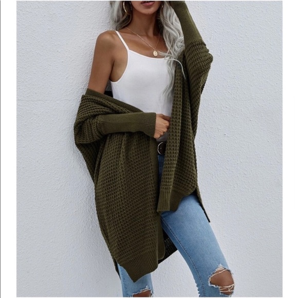 Cozy Dolman Sleeve Open Front Cardigan Sweater - Picture 7 of 10